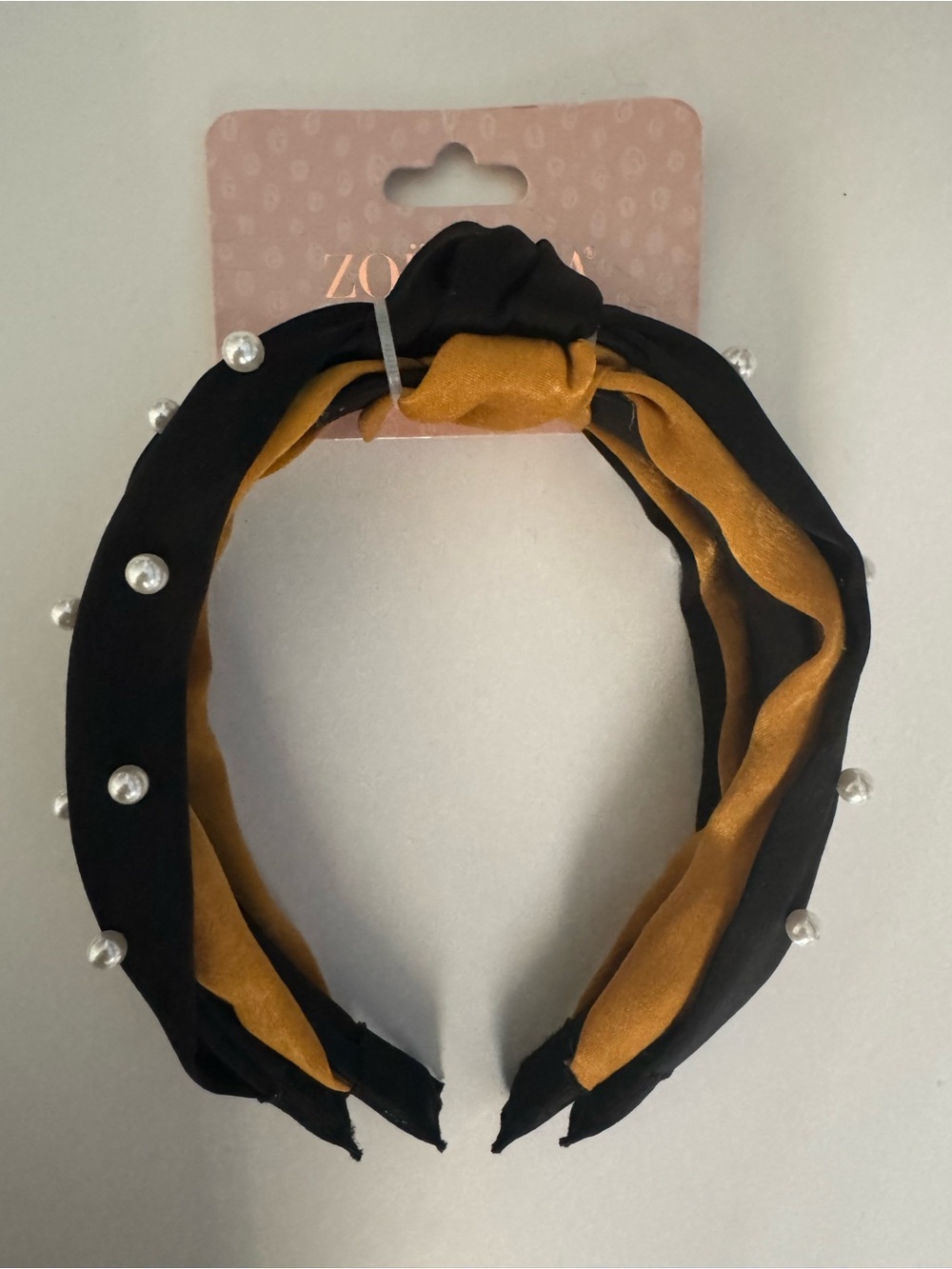✨ 2-Piece Headband Set – Pearl Embellished & Mustard Knot Headbands ✨